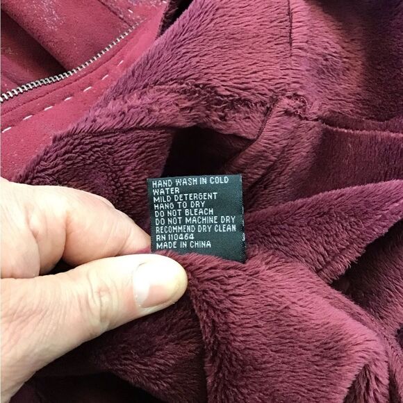 MONTANACO LG. FAUX RED LEATHER JACKET - Picture 5 of 7